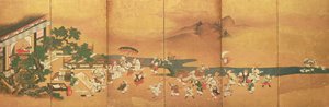 Crianças chinesas brincando, período Edo de Japanese School