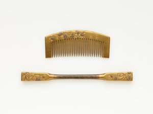 Pente e grampo de cabelo, final do século 19 e início do século 20 de Japanese School