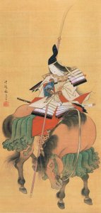 Guerreira samurai Tomoe Gozen (desenho) de Japanese School