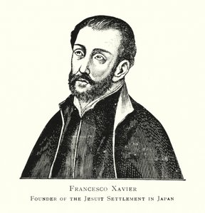 Francesco Xavier, Fundador do Assentamento Jesuíta no Japão (litho) de Japanese School