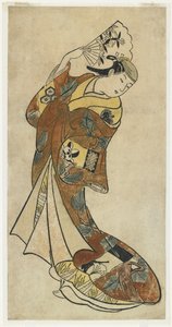 Fujimura Handay II em uma cena de dança, de 1720 de Japanese School