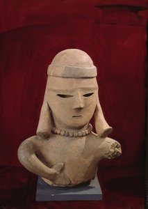 Figura de Haniwa, 250-550 (louça de barro vermelha) de Japanese School