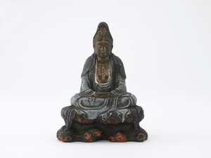 Imagem de Kannon sentado, Kyoto, Kyoto-fu, período de Edo ou era de Meiji (cerâmica) de Japanese School