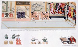 Costumes de casamento japonês, pub. 1824. de Japanese School
