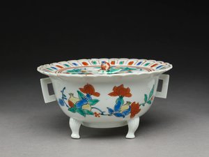 Tigela de Koro com tampa plana, artigos relacionados com Kakiemon de Japanese School