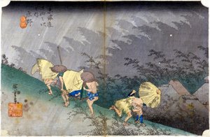 Paisagem à chuva. Impressão japonesa. sd. Século XIX. de Japanese School