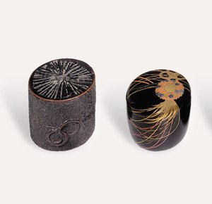 Caddy de chá Nakatsugi e cads de chá Natsume, período Edo de Japanese School