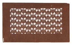 Estêncil de papel (katagami), final do século 19 (papel de casca de amoreira tratado com suco de caqui) de Japanese School