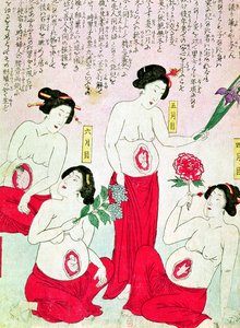 Mulheres grávidas, 1881 de Japanese School