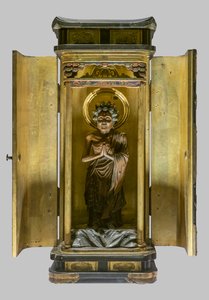 Shakyamuni saindo da montanha (Shussan no Shaka). Japão, período Edo de Japanese School