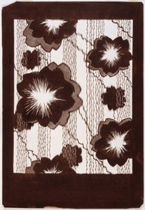 Stencil: Flores de Hibiscus e ramos de salgueiro (papel) de Japanese School
