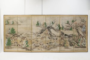 Caça ao tártaro (tinta, cor, papel) de Japanese School