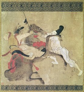 O cavalo bravo (pergaminho pintado) de Japanese School