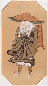 O peregrino budista chinês Hsuan-Tsang (tinta no papel) de Japanese School