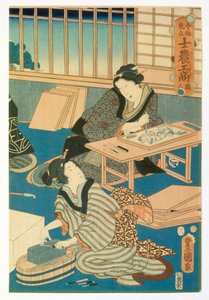 Produção de Woodblock de Japanese School