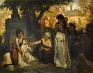 O antigo cemitério judeu em Praga, 1857