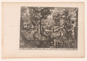 Paisagem com a história do Bom Samaritano: a chegada à estalagem
História do Bom Samaritano (título da série) de Jaspar de Isaac (attributed to)