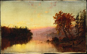Lago Greenwood no crepúsculo, 1873 de Jasper Francis Cropsey
