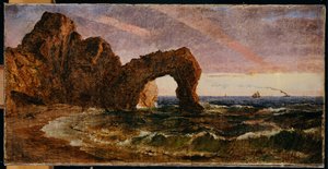 Pôr do sol em Etretat, 1894 de Jasper Francis Cropsey