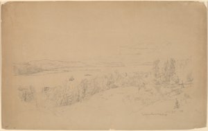 O Rio Hudson em Hastings de Jasper Francis Cropsey