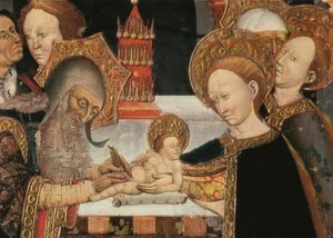 A circuncisão do Senhor. Detalhe do Altar de virtude de Jaume FERRER II, escola catalã