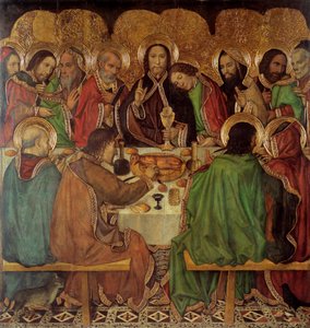 La cene - The Last Supper - Pintura de Jaume (Jaime) Huguet (1412-1492) - 1465-1470 - Tempera em painel - 170x161 - Museu Nacional d