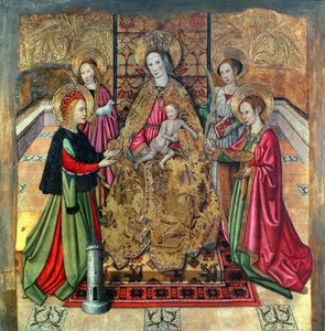 A Virgem e o Menino com Santa Inês e Santa Bárbara de Jaume Huguet