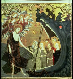 Painel da descida ao Limbo, do retábulo do convento de Santo Sepulchro, Saragoça (tempera no painel)