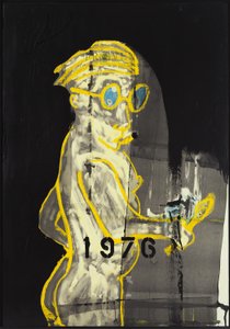1976, 2012 (técnica mista sobre papel para aguarela montado num painel com receita no verso) de Jay Batlle
