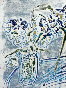 Fleur De Sel No. 02 Blue Carmel Monotype, 2021 (óleo sobre papel) de Jay Batlle