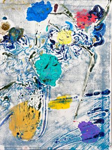 Fleur De Sel N.º 09 Monotipo colorido azul, 2021 (óleo sobre papel) de Jay Batlle