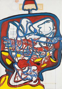 Remote Control, 2012 (técnica mista sobre papel para aguarela montado em painel com receita no verso)