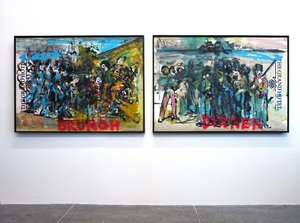 The Execution Of History, 2010 (técnica mista sobre papel para aguarela montado em painel com receita no verso) de Jay Batlle