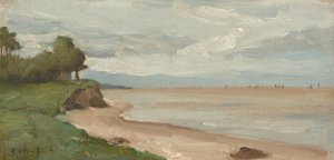 Praia perto de Etretat de Jean-Baptiste-Camille Corot