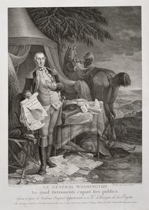General Washington, nenhum dano vem checo gravado por Noel Le Mire (1724-1801), c. 1785 (gravura) de Jean Baptiste (after) Le Paon