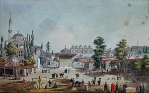 Vista de Tophane, Karakoy (aguarela sobre papel)