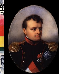 ""Retrato do imperador Napoleão I Bonaparte (1769-1821)"" Pintura em aquarela e guache de Jean Baptiste Isabey (1767-1855) Instituto de Literatura Russa do início do século XIX IRLI (Pushkin-House), São Petersburgo de Jean Baptiste Isabey