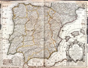 Mapa do Reino de Espanha (Gravura de Jean Baptiste Nolin