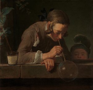 Bolhas de sabão, c.1733-34 (óleo sobre tela) de Jean Baptiste Simeon Chardin