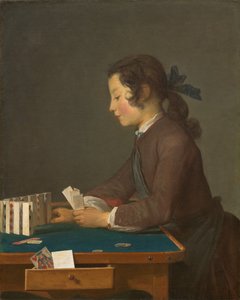 The House of Cards, c.1737 (óleo sobre tela) de Jean Baptiste Simeon Chardin