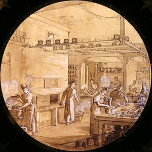 Design para uma sevres plate, do Service des Arts Industriels (caneta e tinta com altura) de Jean Charles Develly