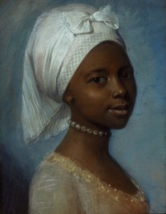 Retrato de uma jovem mulher (pastel sobre papel) de Jean Etienne (previously attr. to) Liotard
