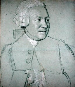 Retrato de um homem segurando um livro (giz preto, branco e vermelho sobre papel) de Jean Étienne Liotard