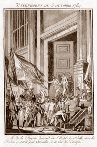 Revolução Francesa - La Fayette deixa a prefeitura de Paris para ir a Versalhes, 5 de outubro de Jean Francois Janinet