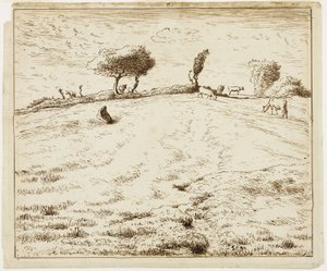 Landschaft - Hügel in Gruchy, Normandie von Jean-Francois Millet