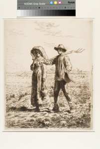 Le Départ Pour Le Travail (Going To Work) (gravura) de Jean Francois Millet