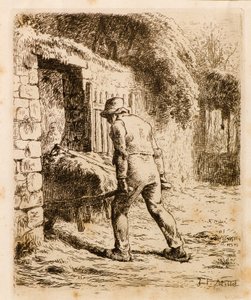 Homem com carrinho de mão de Jean Francois Millet