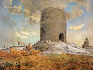 A torre de Chailly em Barbizon, de Jean-Jean-François Millet (1814-1875). de Jean Francois Millet