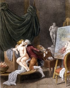 Schall: uma cena galante entre o pintor e o seu modelo.