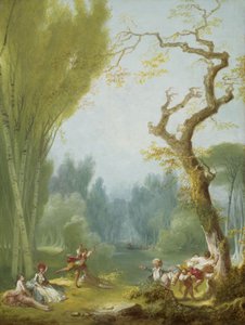 A Game of Horse and Rider, c.1775-80 (óleo sobre tela) de Jean Honore Fragonard